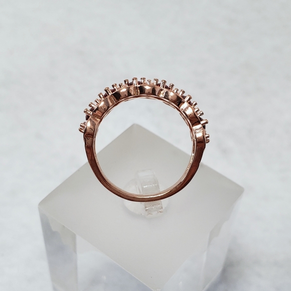 Rose Gold Red Stack Ring - Picture 4 of 8